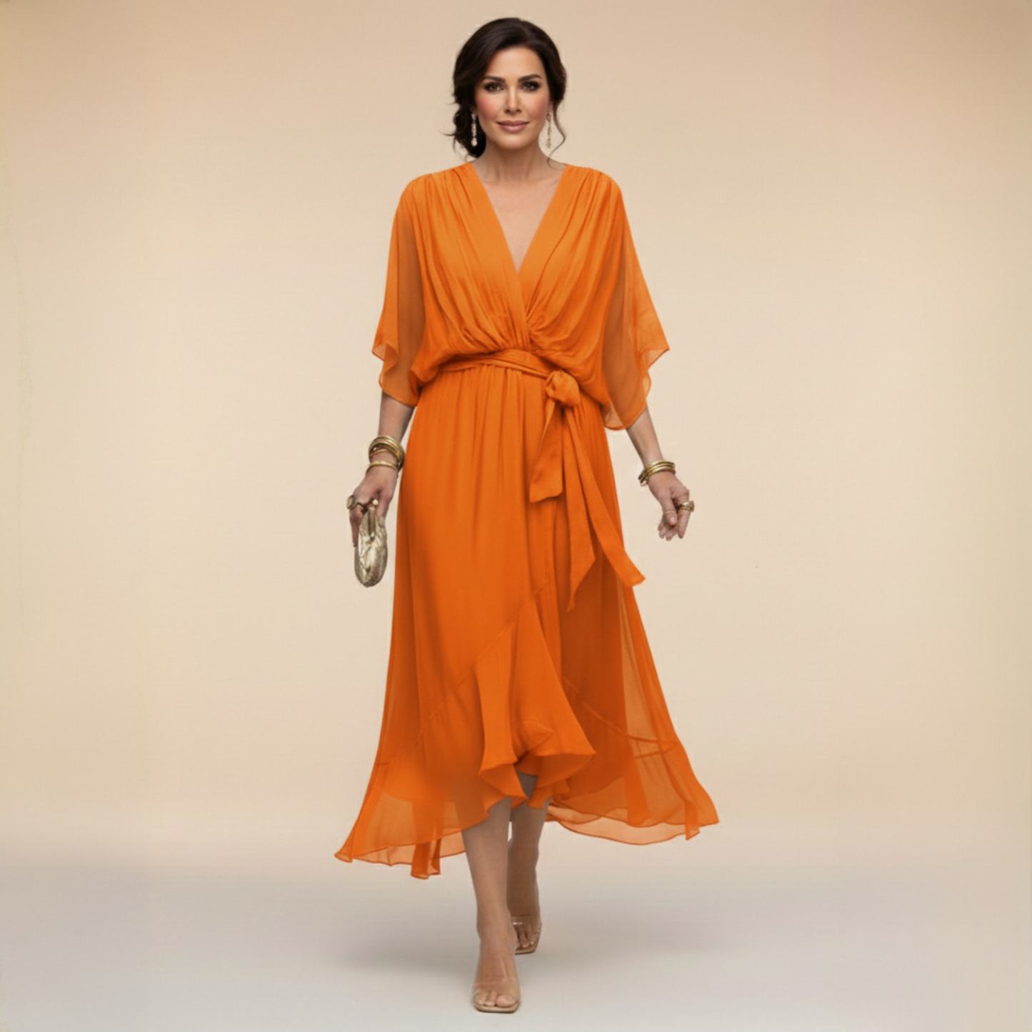 גבריאלה™ | שמלה עם מחשוף V