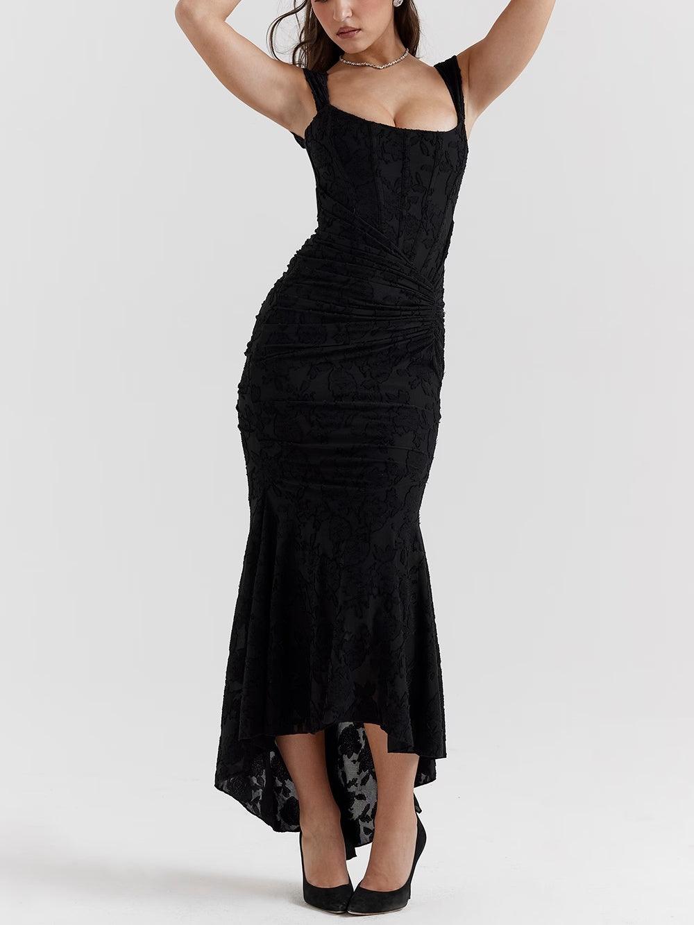 ריחנית™ | שמלת מידי תחרה זנב דג