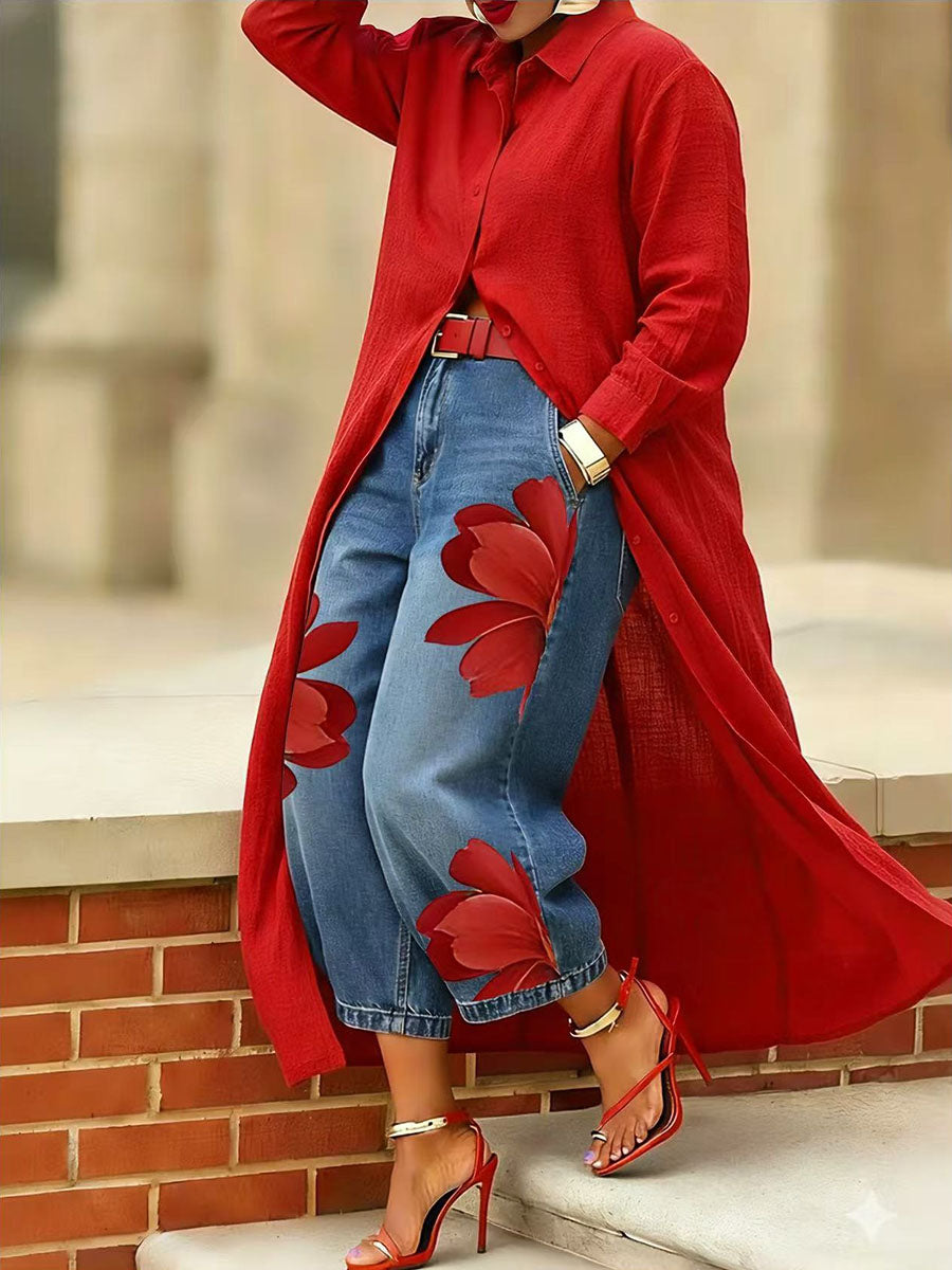 הדס | שמלת חולצה פרחונית אלגנטית