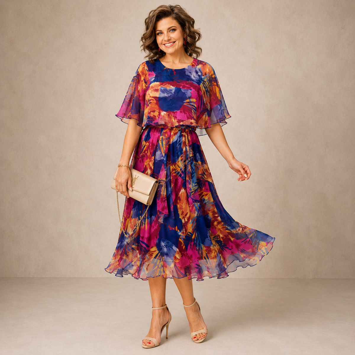 אורגד™ | שמלת מידי פרחונית