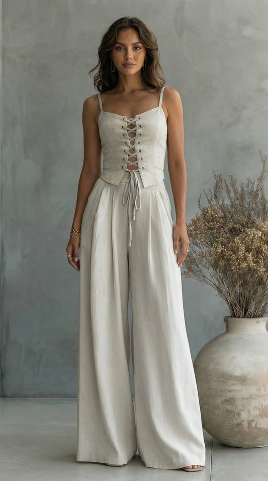נוגה | סט קיצי אלגנטי בצבע אחיד